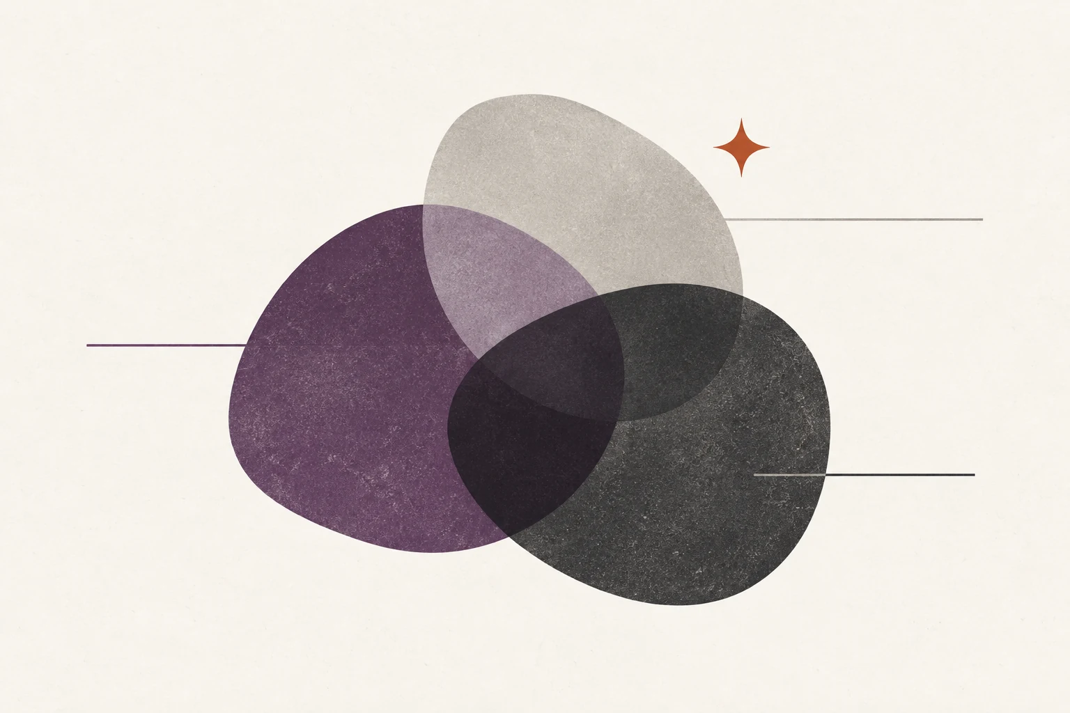 Overlapping translucent shapes suggest several measures with no single conclusion.